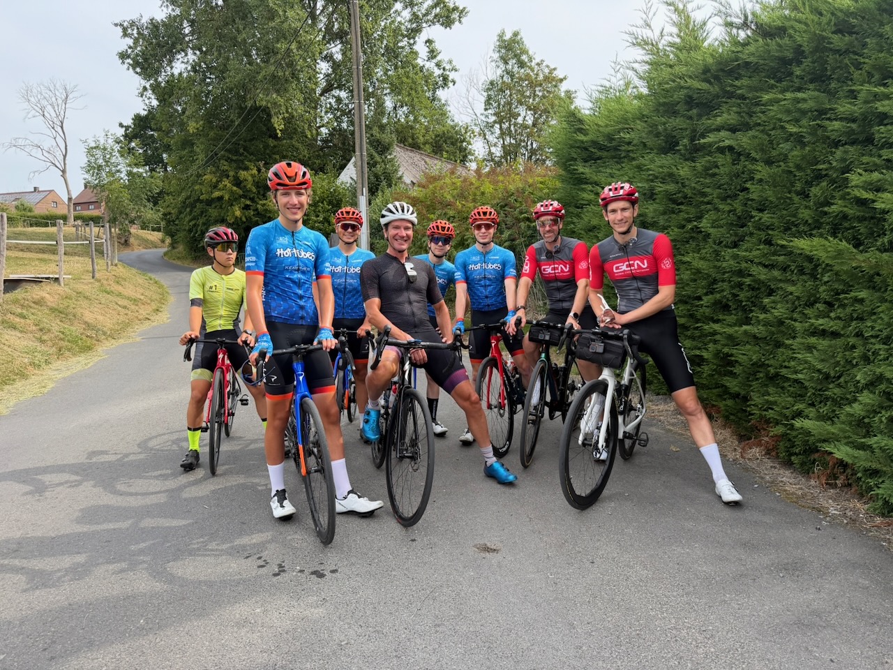 Riders and support staff during a Belgian road camp